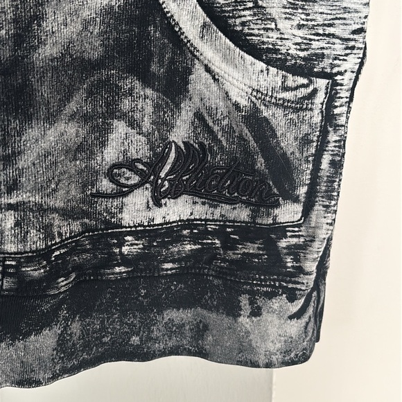 NWOT Affliction Pullover Hoodie Sweatshirt Dolman Sleeve Black Distressed Cotton - Picture 6 of 11